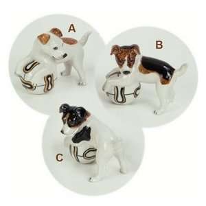  Jack Russell Playing Ball   Miniature Porcelain