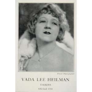  1930 Vada Lee Heilman Movies Film Talkies Casting Ad 