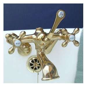  Wall Mount English Faucet   Metal Cross Handles   With Nut 