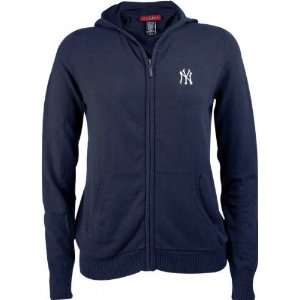   Yankees Womens Long Sleeve Full Zip Hooded Sweatshirt: Sports