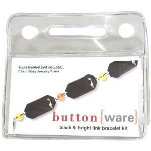   Button Ware Black and Bright Link Bracelet Jewelry Kit Arts, Crafts