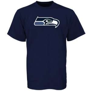  Seattle Seahawks Youth Logo T Shirt (Navy) YMD: Sports 