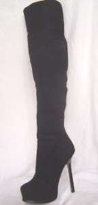 New BEBE Silvana Black Thigh Fold Over Boots 5 6 7 8 9  