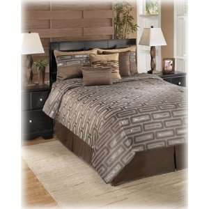  Brown King Sized 7 Piece Comforter Set: Home & Kitchen