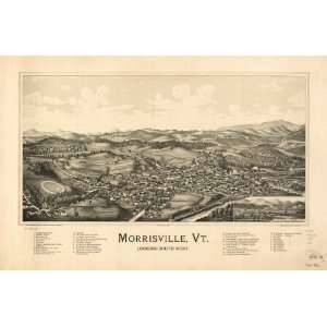  Historic Panoramic Map Morrisville, Vt. Drawn & published 