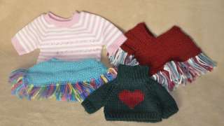 Build A Bear 4 Girl Winter Tops 2 Sweaters 2 Ponchos  