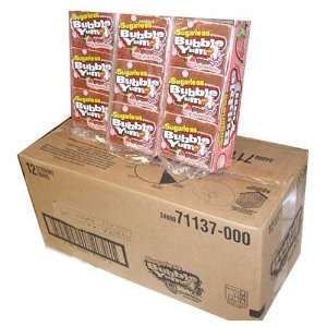 Bubble Yum Sugarless Gum, Wild Strawberry, 12 count Package (Master 