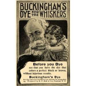  1898 Ad Buckinghams Dye For Whiskers R P Hall & Company 