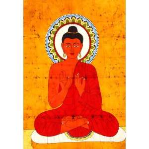  Buddha in the Dharmachakra Mudra   Batik Painting On 