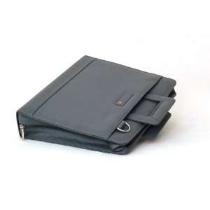 Swiss Bags Leather Notebook Sleeve Briefcase Laptop Portfolio Grey