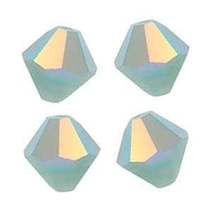  Swarovski Crystal #5301 6mm Bicone Beads Mint Alabaster AB 