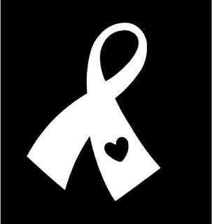 25% Donated! Breast Cancer Ribbon with Heart Car Vinyl Window Decal 