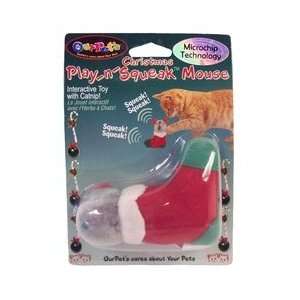   Play n Squeak Christmas Mouse Interactive Cat Toy