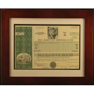  Framed The Dreyfus Corp.   Specimen Stock Certificate 