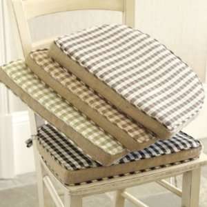 Granville Check & Burlap Cushion Cover with Insert   Medium Sage Check 