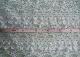   Vintage Bridal White Double Layers Flowers Lace Fabric   1 Yard  B004