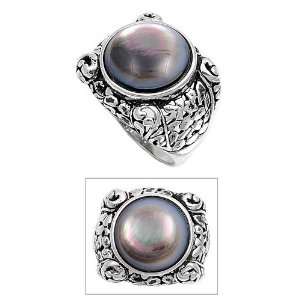  Silver 22mm Abalone Stone Ring (Size 6   10)   Size 9 Jewelry