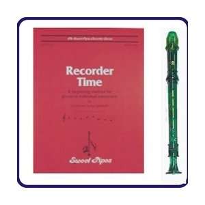  Green Candy Apple Recorder & Recorder Time Book: Musical 
