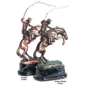  Remington Bronco Buster Western Statue   Copper Finish 