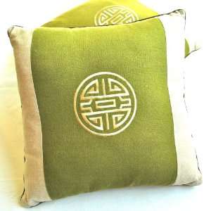   Cotton Sofa Pillow Cover  Chinese Fortune & Lotus Flower Symbol: Home
