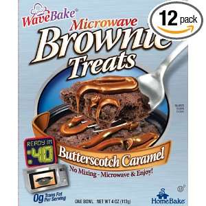 Wavebake ButterScotch Caramel Brownie Treats, Microwave Cooking, 4 
