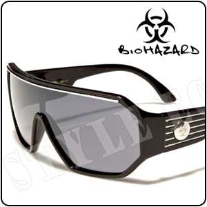 Retro Goggle Style Biohazard Large Shield Mens Celebrity Fashion 