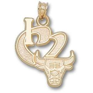  Chicago Bulls NBA I Heart Logo 3/4 Pendant (Gold Plated 
