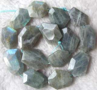 summarize 22x25mm natural labradorite faceted freeform beads 16 s n 