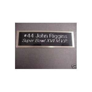   Riggins Engraved Super Bowl XVII MVP Name Plate: Sports & Outdoors