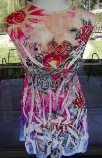 Roses & Hearts Angel Winged Sublimation Shirt Sz. S,M,L  