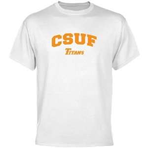  Cal State Fullerton Titans White Mascot Arch T shirt 