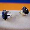 10mm Ceylon Sapphire created Stud Earrings 925 SS 8.0ct  