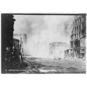 Market Street from Fifth,during fire,Baltimore,Maryland,MD 