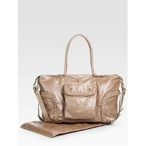    Not Rational Leather Braid Trim Diaper Bag   Champagne: Baby