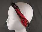   Red Black White long tie wrap turban twist fabric headband head scarf