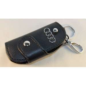    Audi Logo Black Leather Purses Style Key Chain Ring: Automotive