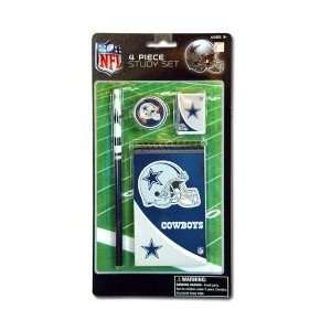 NFL Dallas Cowboys 4pc Study Kit   Pencil, Pencil Sharpener, Eraser 