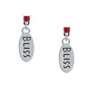  Bliss Oval Red Swarovski Post Charm Earrings [Jewelry 