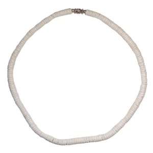    16 Inch Pure White Surfer Puka Shell Necklace 