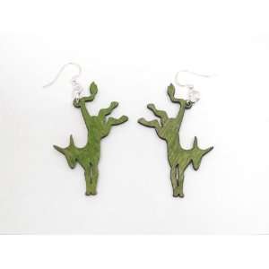 Apple Green Democratic Donkey Wooden Earrings: GTJ 