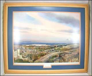 VINTAGE Framed 1985 NANCY Taylor STONINGTON Harborview HORIZONS Litho 