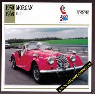 1950 1968 MORGAN PLUS 4 British Car PICTURE SPEC CARD  