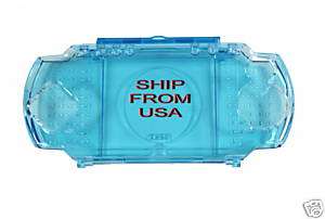 SONY PSP 2000 SLIM PLASTIC COVER CASE SHELL CLEAR BLUE  