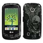 For LG VN270 Cosmos Touch Hard Case Cover Gray Wing Skull  