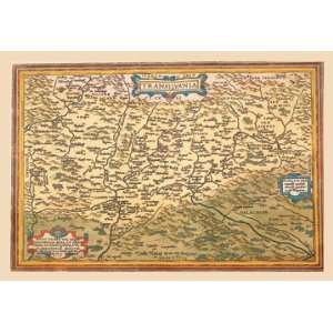  Map of Transylvania 24X36 Giclee Paper: Home & Kitchen