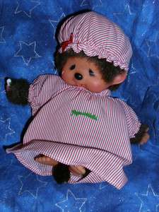 crying girl w/nightgown outfit Monchhichi sekiguchi W/2 pillows 