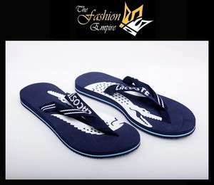 Sale! Authentic Lacoste Neon RW Mens Blue Flip Flops Beach Sandals 