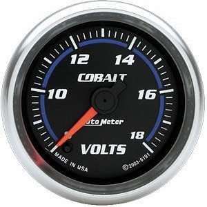 : Auto Meter 6191 Cobalt 2 1/16 8 18V Full Sweep Electric Voltmeter 