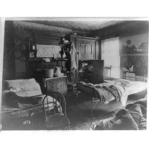  Dark,dingy room,crowded with three cots,New York City,NYC 