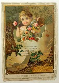   TRADE CARD EASTER GREETING CAFFERTY FINE SHOES BINGHAMTON NY  